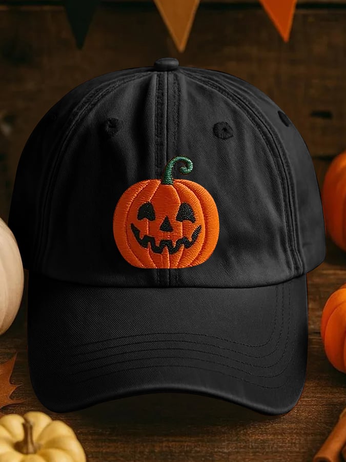 Unisex Pumpkin Face Printed Hat