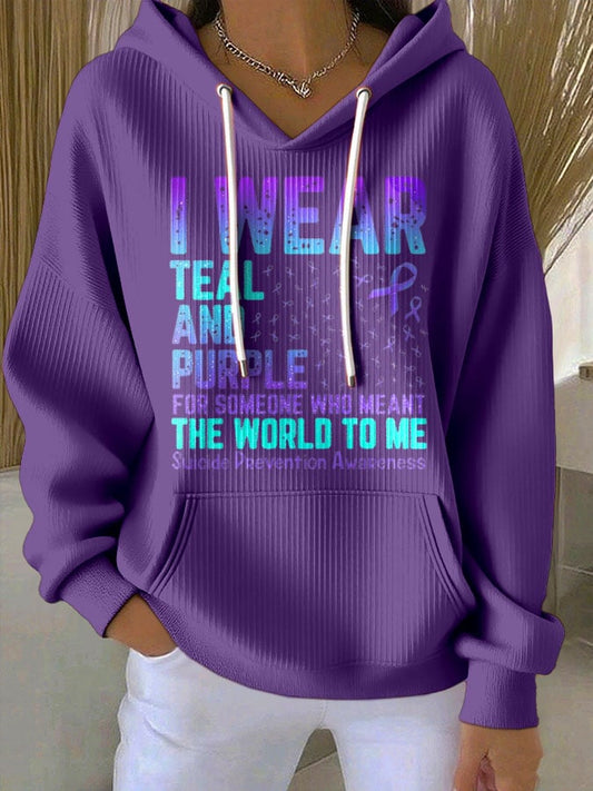 Women's  Mental Health Print Casual Hoodie