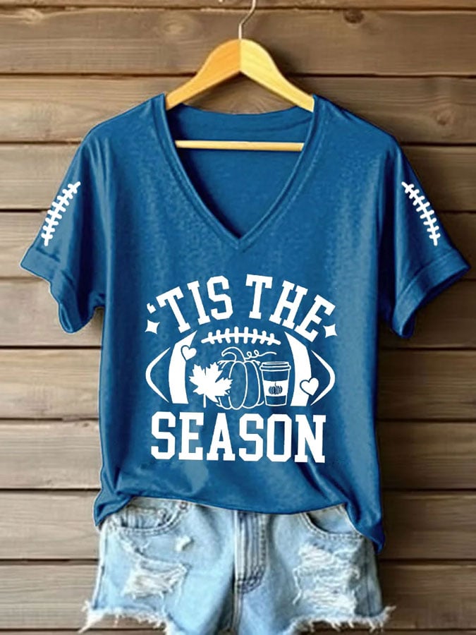 Women's Football Print Casual T-Shirt
