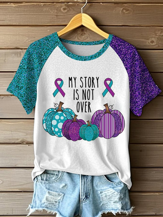 Women's My Story Is Not Over Suicide Prevention Awareness Printed T-Shirt