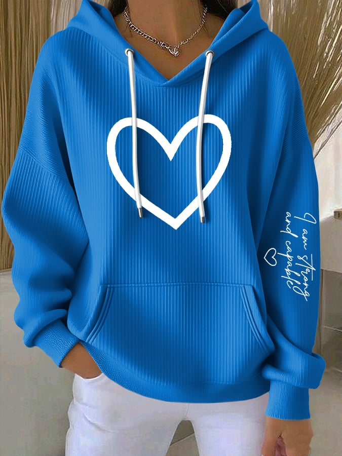 Women's Mental Health Positive Print Casual Hoodie