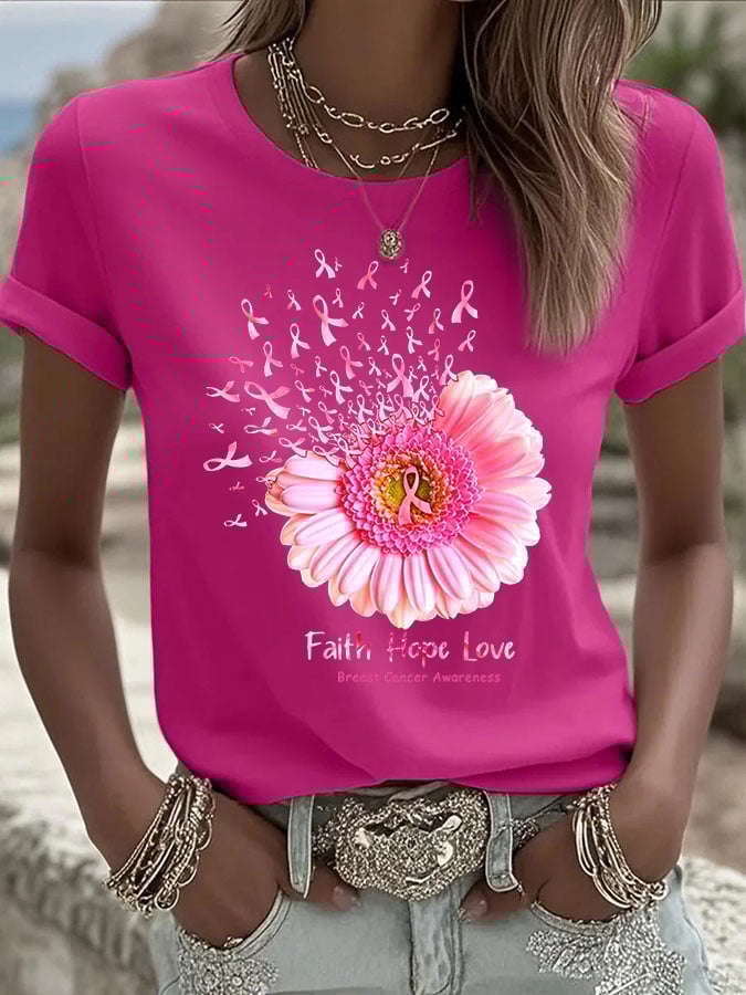 Women's Casual Pink Pumpkin BOO T-Shirt