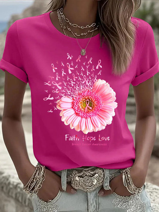 Women's Casual Pink Pumpkin BOO T-Shirt