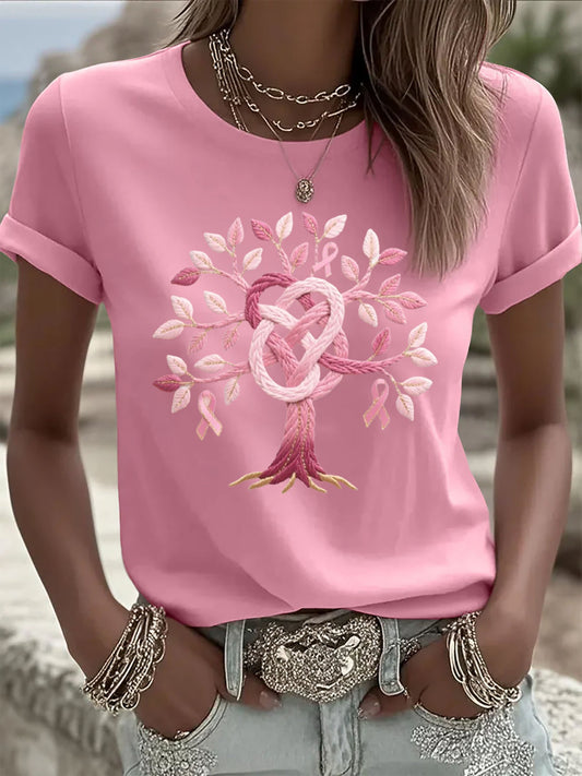 Women's Breast Cancer The Tree of Health T-Shirt