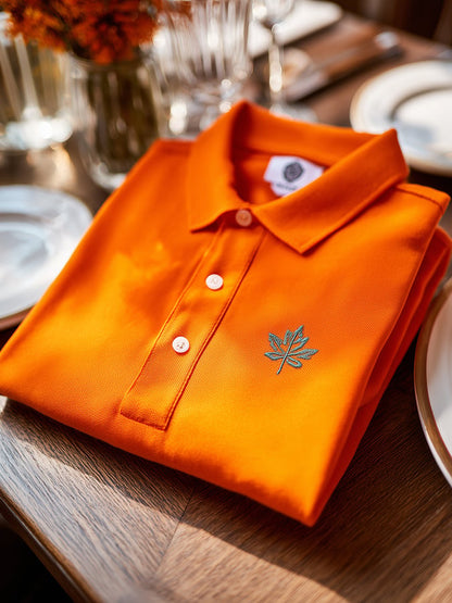 Men's Offline Business Autumn Pumpkin Contrast Polo