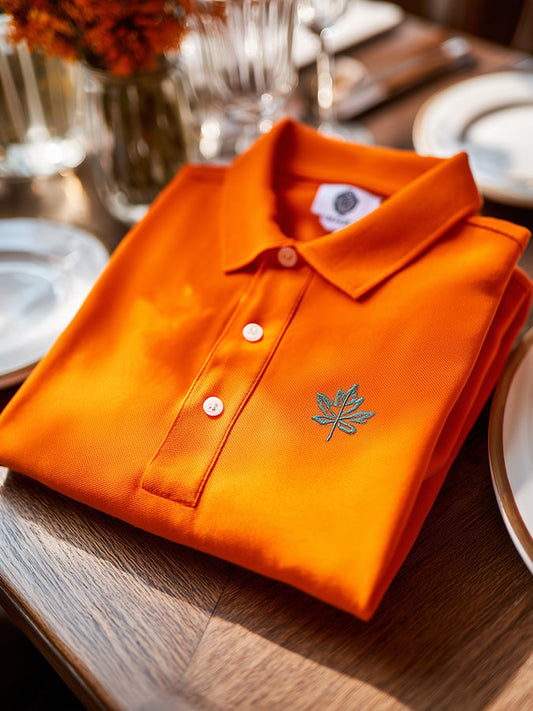 Men's Offline Business Autumn Pumpkin Contrast Polo