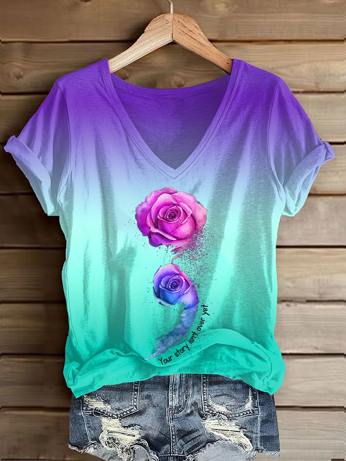 Women's Your Story Isn't Over Yet Printed Casual T-Shirt
