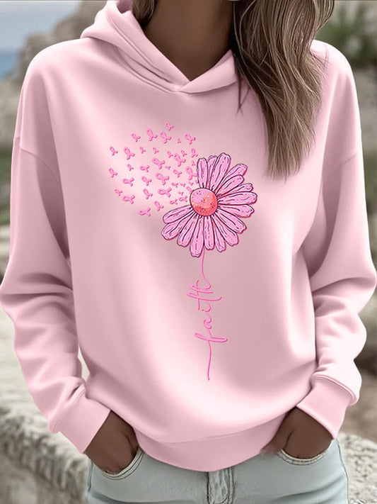 Women's Breast Cancer Faith Print Sweatshirt