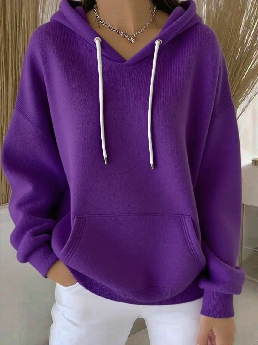 Women's Casual Autumn And Winter Long-Sleeved Ribbed Bottoming Shirt With Hoodie