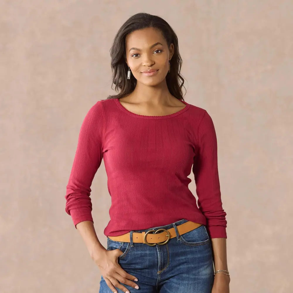 Perfect Pointelle Crewneck
