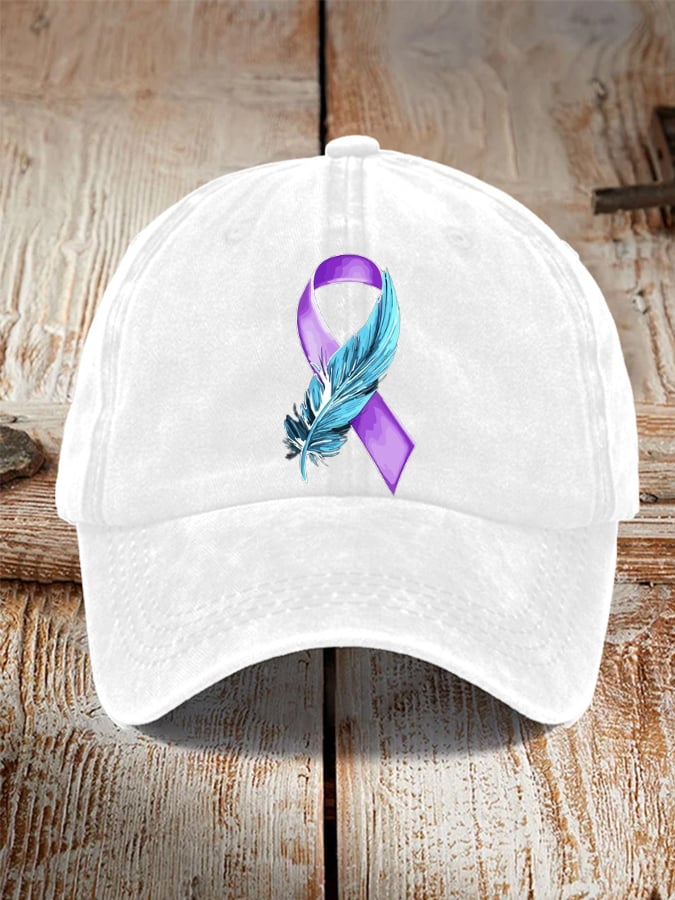 Mental Health Suicide Prevention Awareness Ribbon Print Hat