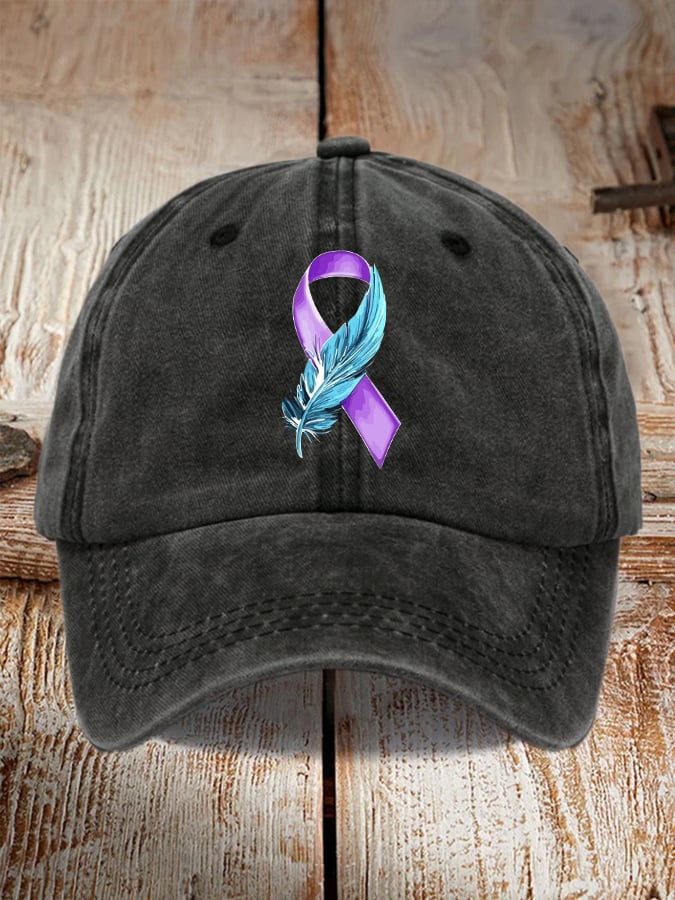 Mental Health Suicide Prevention Awareness Ribbon Print Hat
