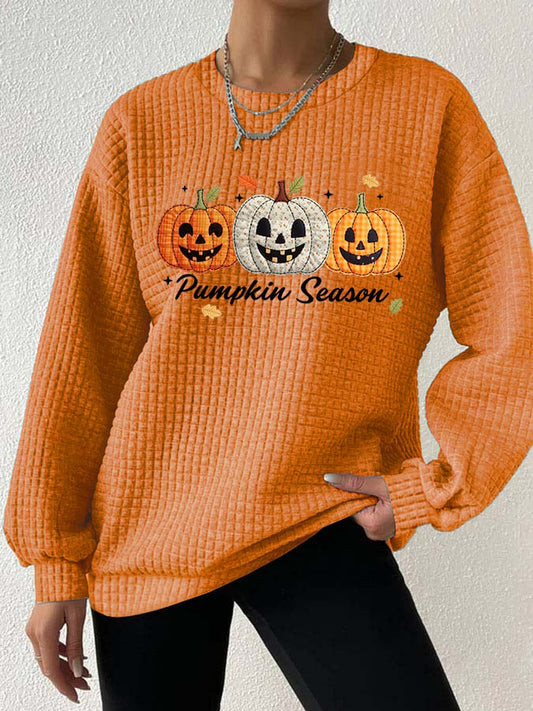 Women's Pumpkin Season Printed Casual Sweatshirt