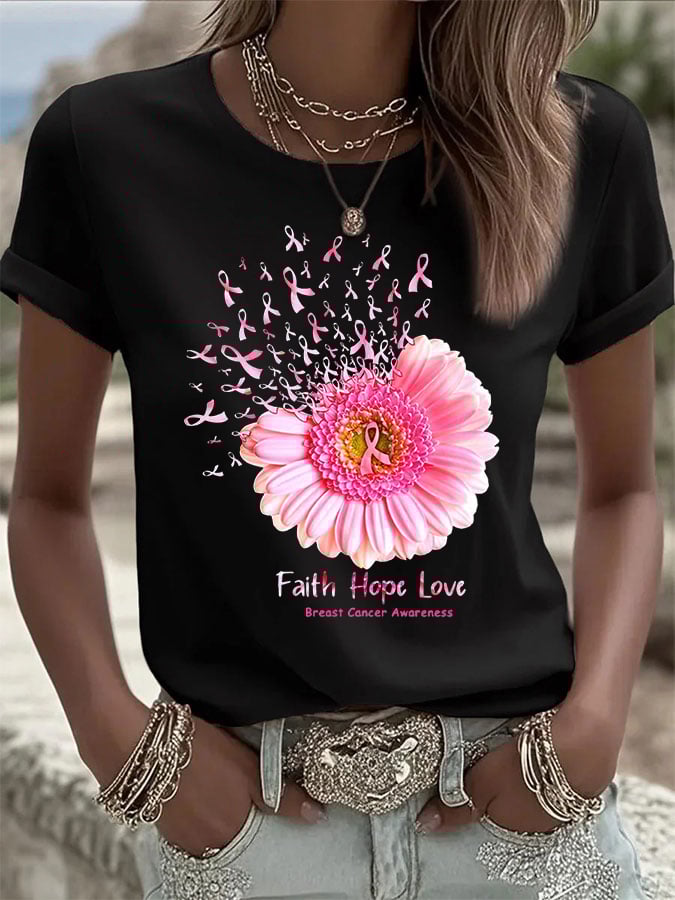 Women's Casual Pink Pumpkin BOO T-Shirt