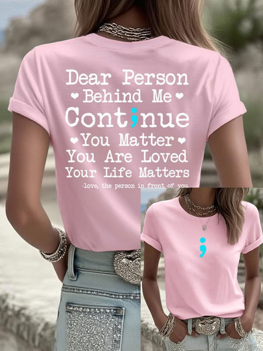 Women's Mental Health Print Casual T-Shirt