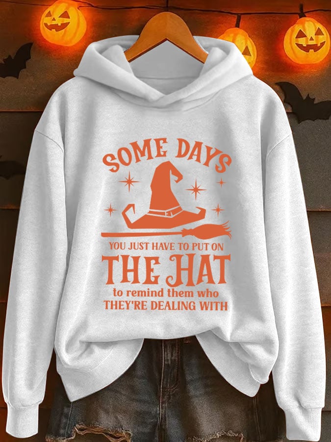 Women's Halloween Printed Hooded Sweatshirt