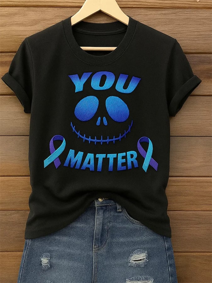 Women's You Matter Mental Health Graphic Print Comfort Short Sleeve