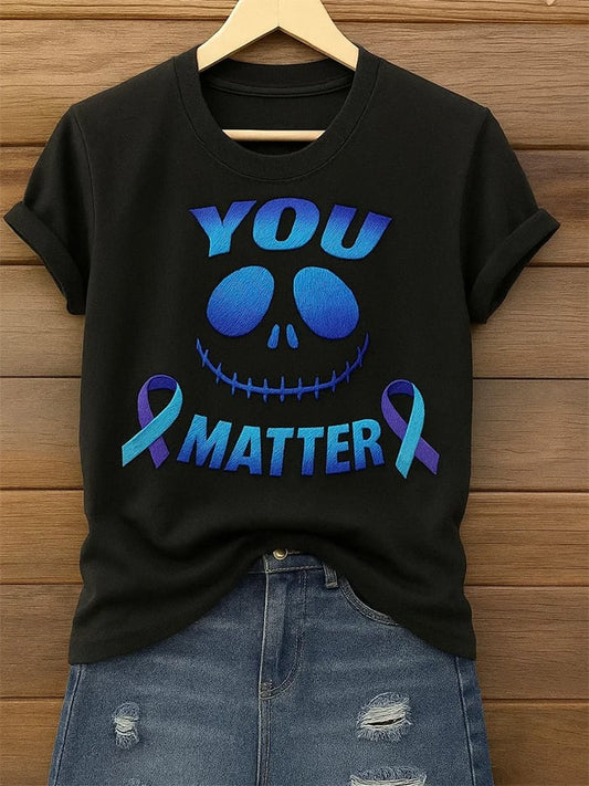 Women's You Matter Mental Health Graphic Print Comfort Short Sleeve
