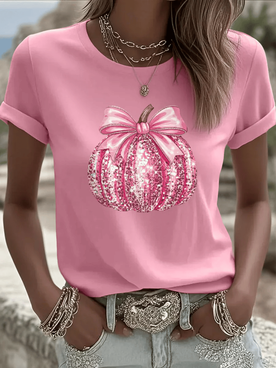 Women's Breast Cancer Pink Pumpkin T-Shirt