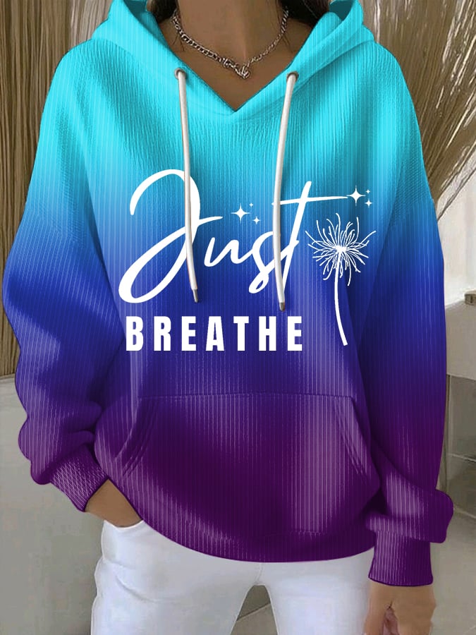 Women's Just Breathe Print Casual Sweatshirt