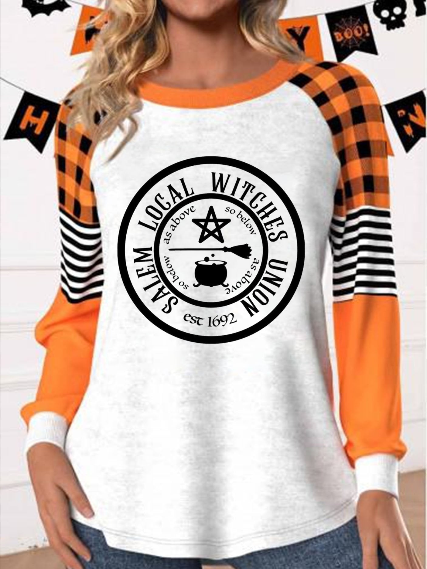 Women's Halloween Witch 1962 Printed Long Sleeve T-Shirt