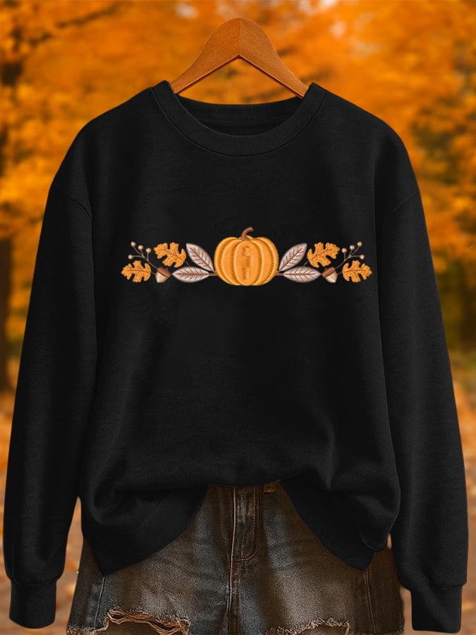 Women's Pumpkin Season Printed Sweatshirt