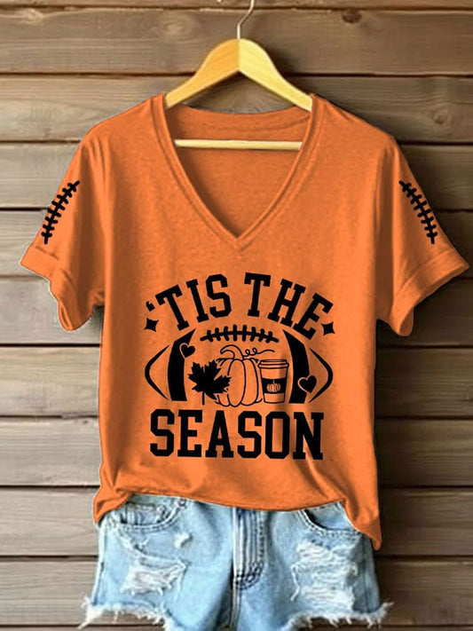 Women's Football Print Casual T-Shirt