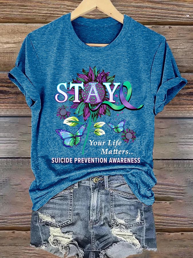 Women'S Casual Mental Health Short Sleeve T-Shirt