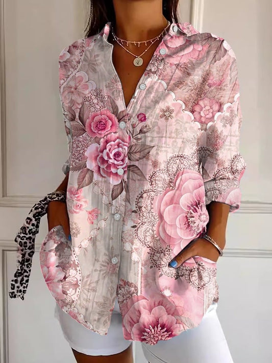 Women's Pink Art Print Comfort Shirt