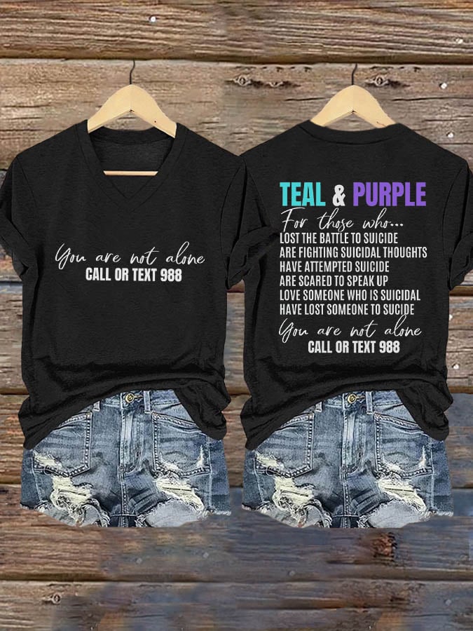 Women's Suicide Prevention Awareness Print T-Shirt