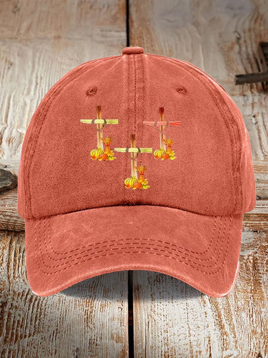 Pumpkin Cross Faith Baseball Cap