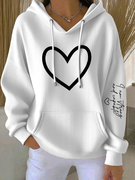 Women's Mental Health Positive Print Casual Hoodie