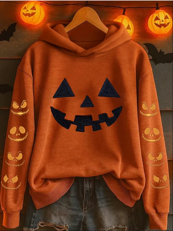 Women's Pumpkin Print Sweatshirt