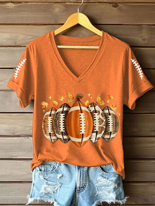 Women's Football Print Casual T-Shirt