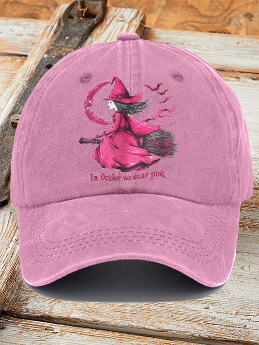 Retro In October We Wear Pink Print Baseball Cap