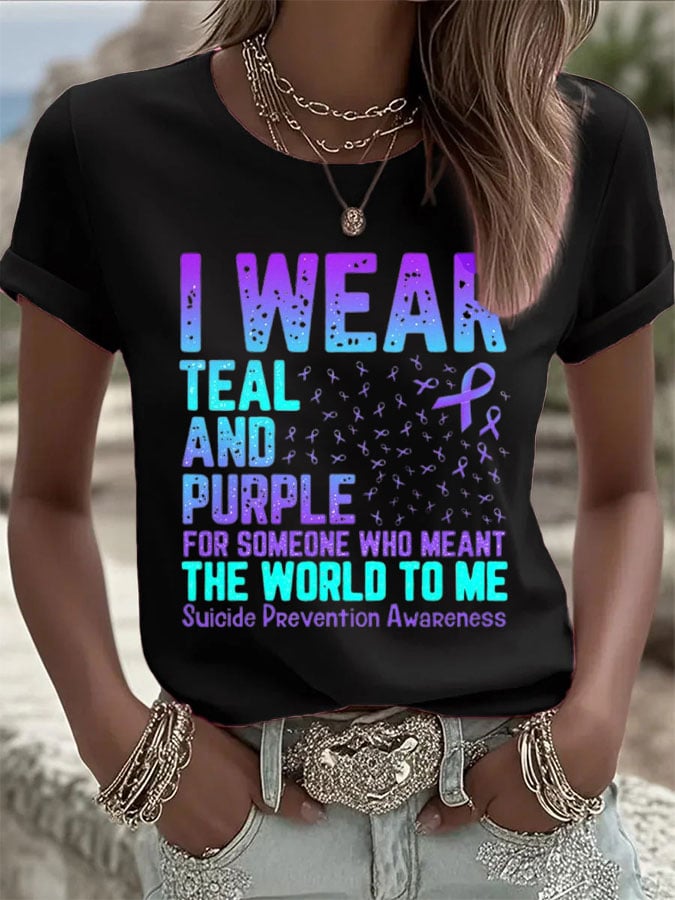 Women's Mental Health Print Casual T-Shirt