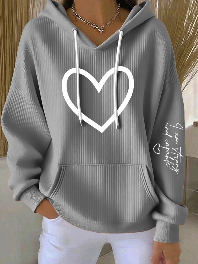 Women's Mental Health Positive Print Casual Hoodie