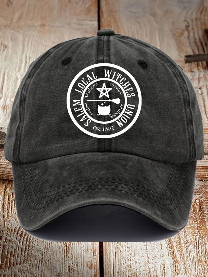Unisex Halloween Salem Local Witches Union 1962 Print Baseball Cap