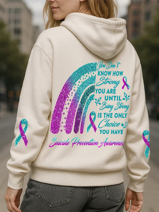 Women's Suicide Prevention Mental Health Awareness Graphic Print Hoodie