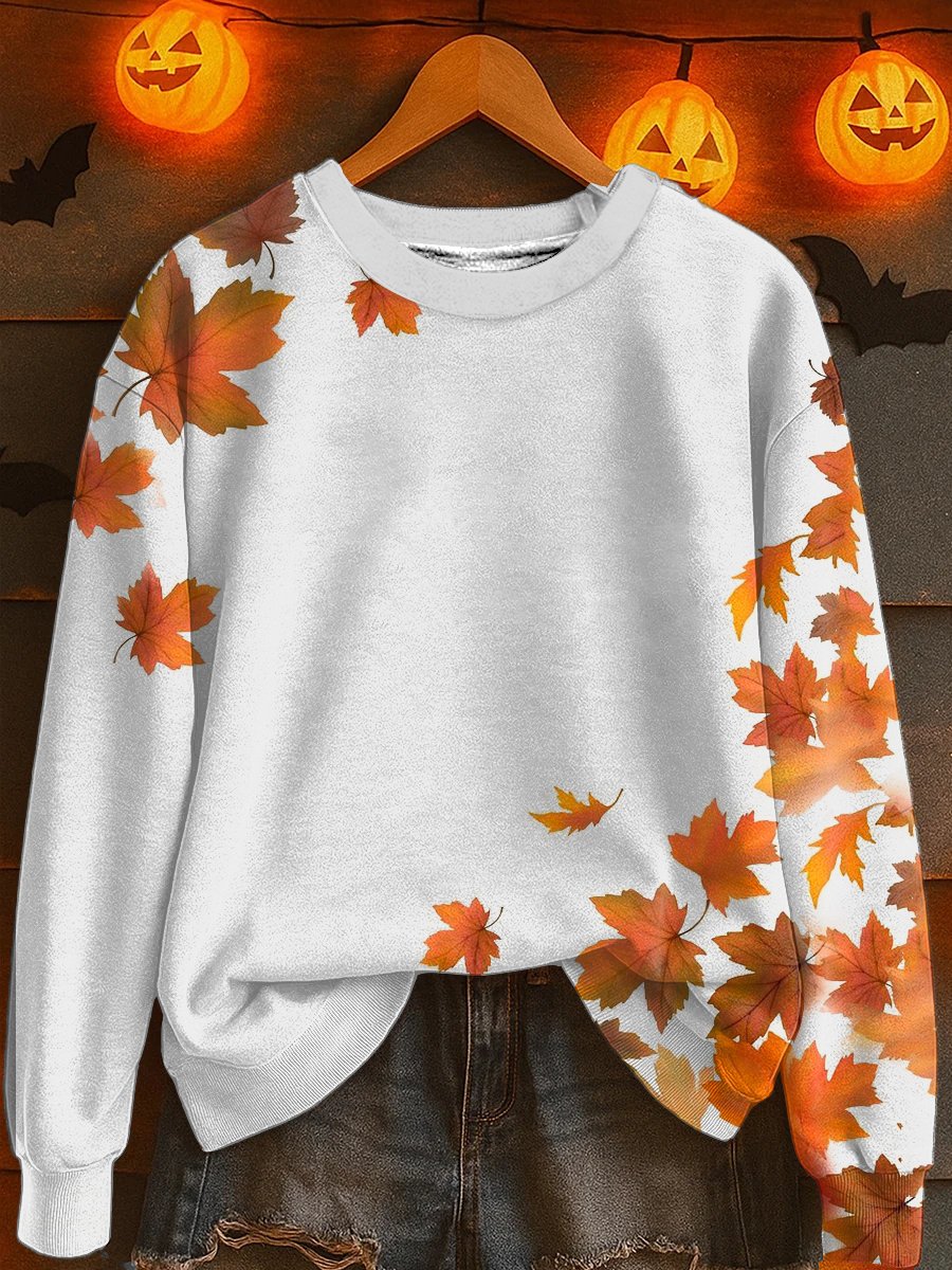 Women's Casual Autumn Maple Leaf Sweatshirt
