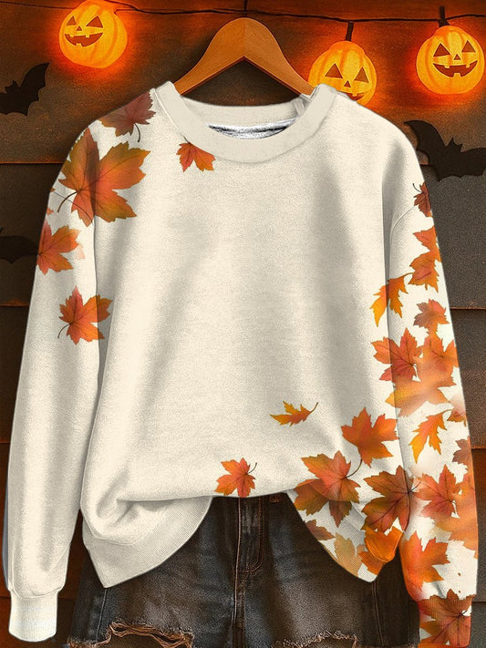 Women's Casual Autumn Maple Leaf Sweatshirt