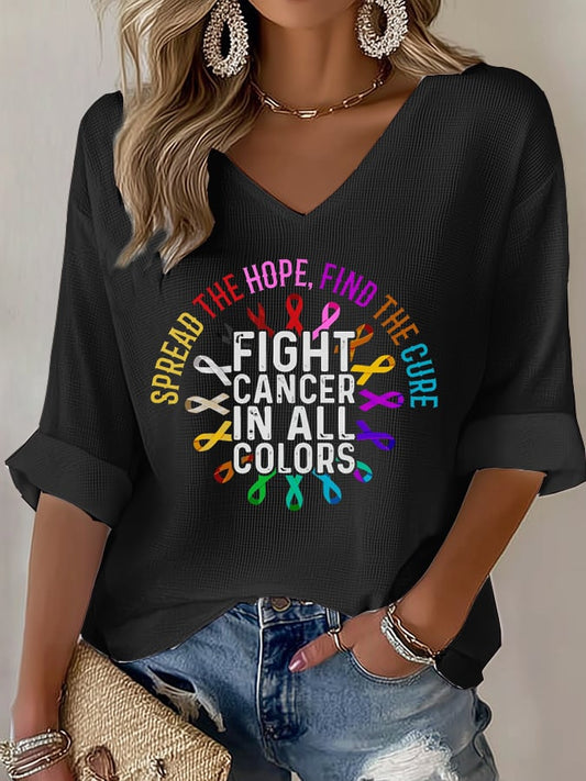 Women's Beat Breast Cancer Pink  Print T-Shirt