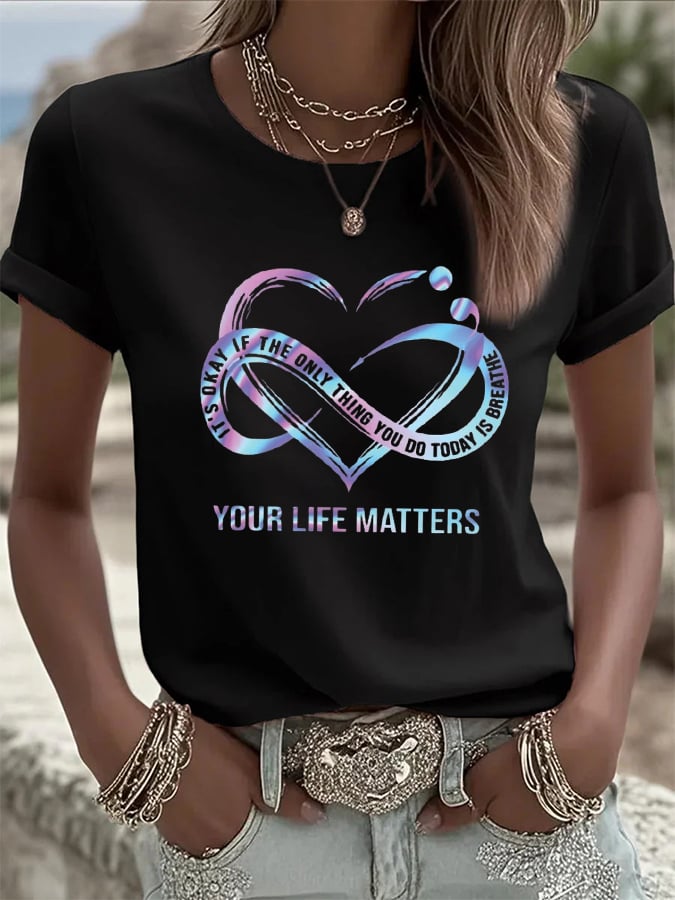 Women's Mental Health Awareness Print T-Shirt