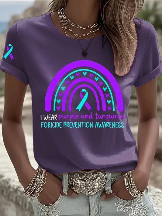 Women's Suicide Prevention Awareness Print T-Shirt