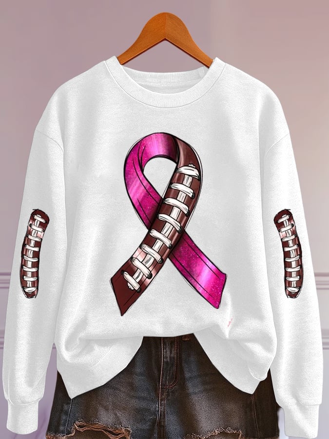 Women's Rugby Breast Cancer Print Sweatshirt