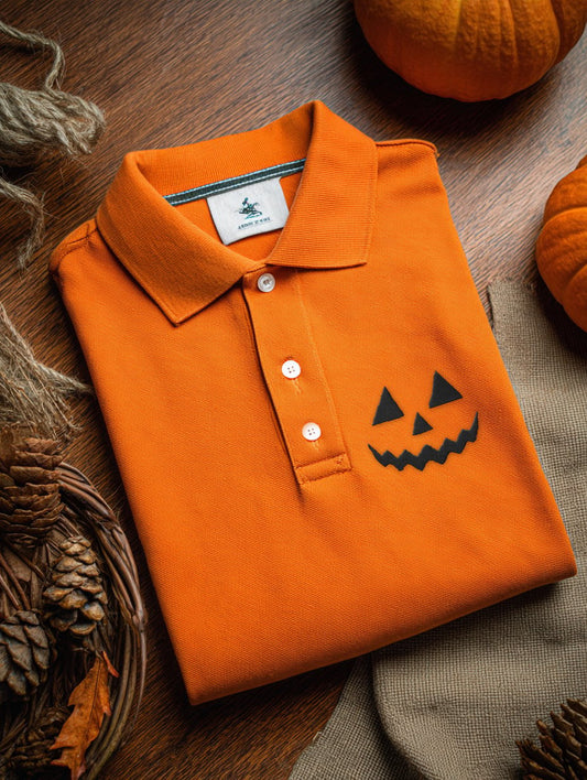 Men's Offline Business Autumn Pumpkin Contrast Polo