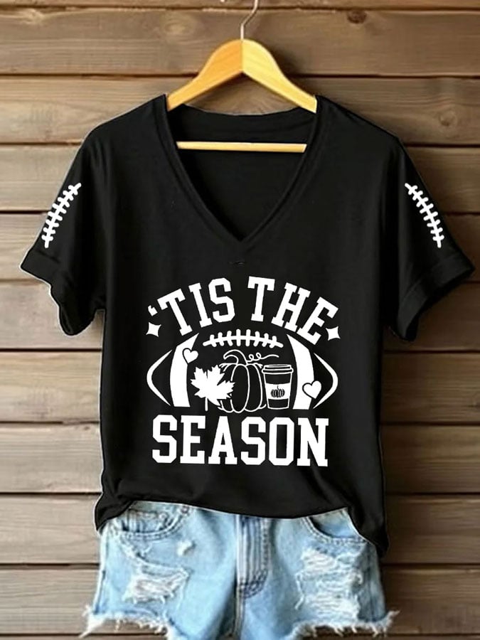 Women's Football Print Casual T-Shirt