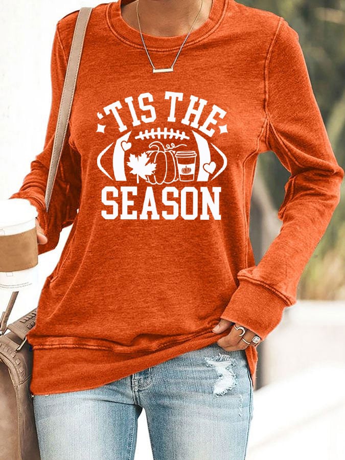 Women's Fall Rugby Tis the Season Print Sweatshirt