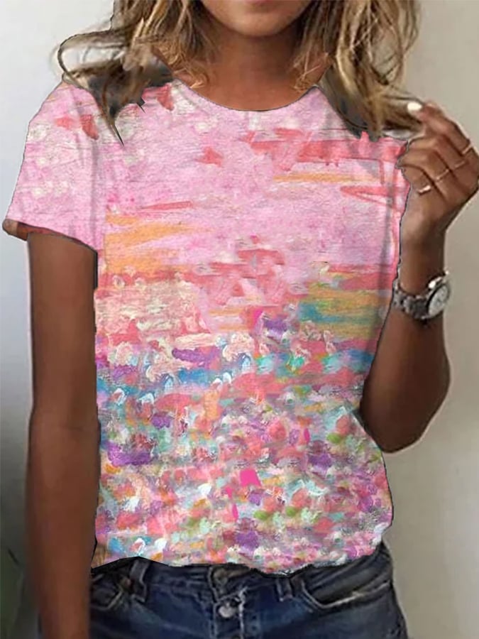 Women's Breast Cancer Awareness Print T-Shirt