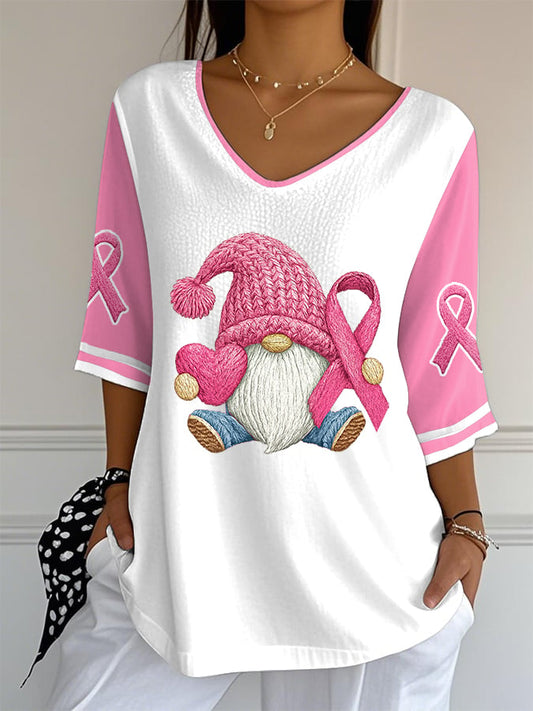 Women's Breast Cancer Awareness Graphic Print Short Sleeve T-Shirt